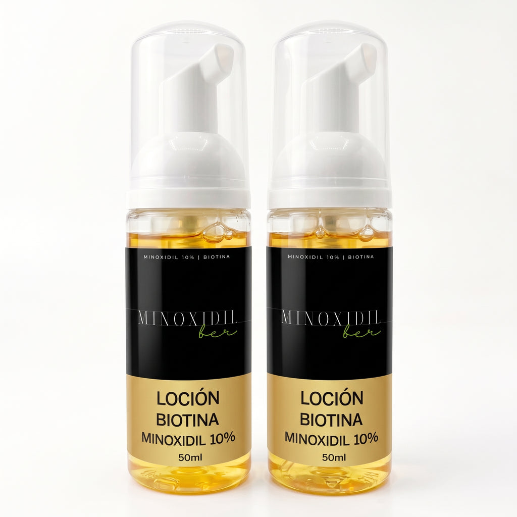 Espuma Auxiliar Unisex de Biotina con minoxidil 10% – 50ml.