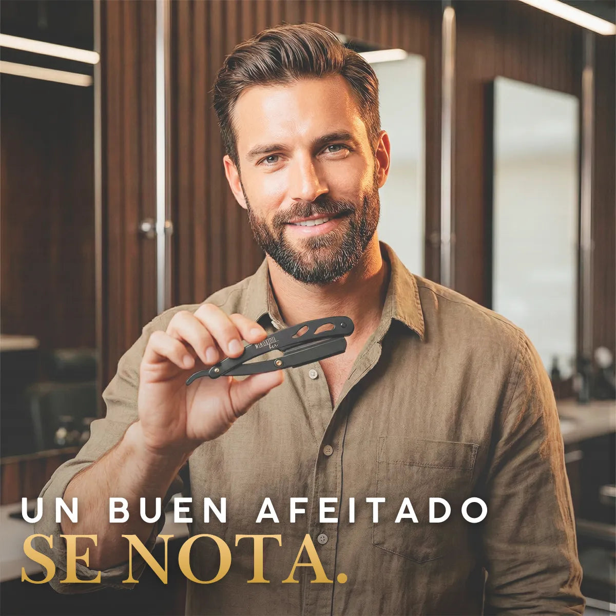 Kit Para Barba Boligrafo Rellenador + Porta Navaja + 3 Hojas MINOXIDILBER