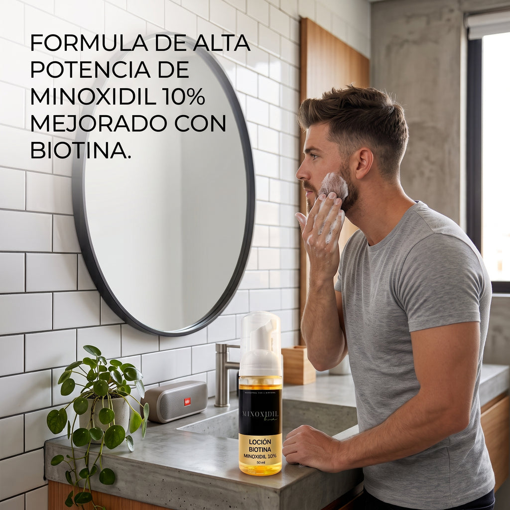Espuma Auxiliar Unisex de Biotina con minoxidil 10% – 50ml.