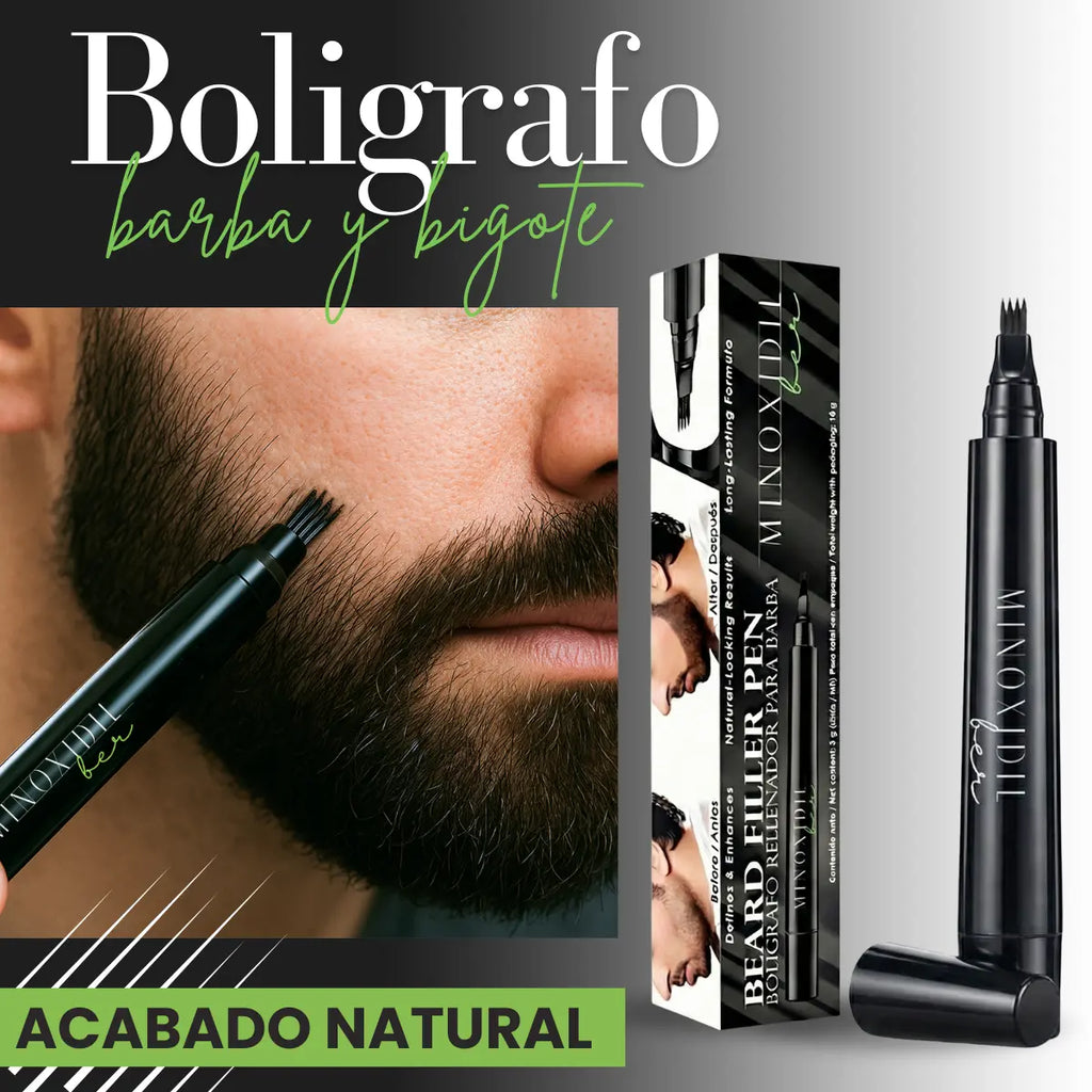 Bolígrafo Rellenador De Barba, Bigote Y Cejas Color Negro MINOXIDILBER