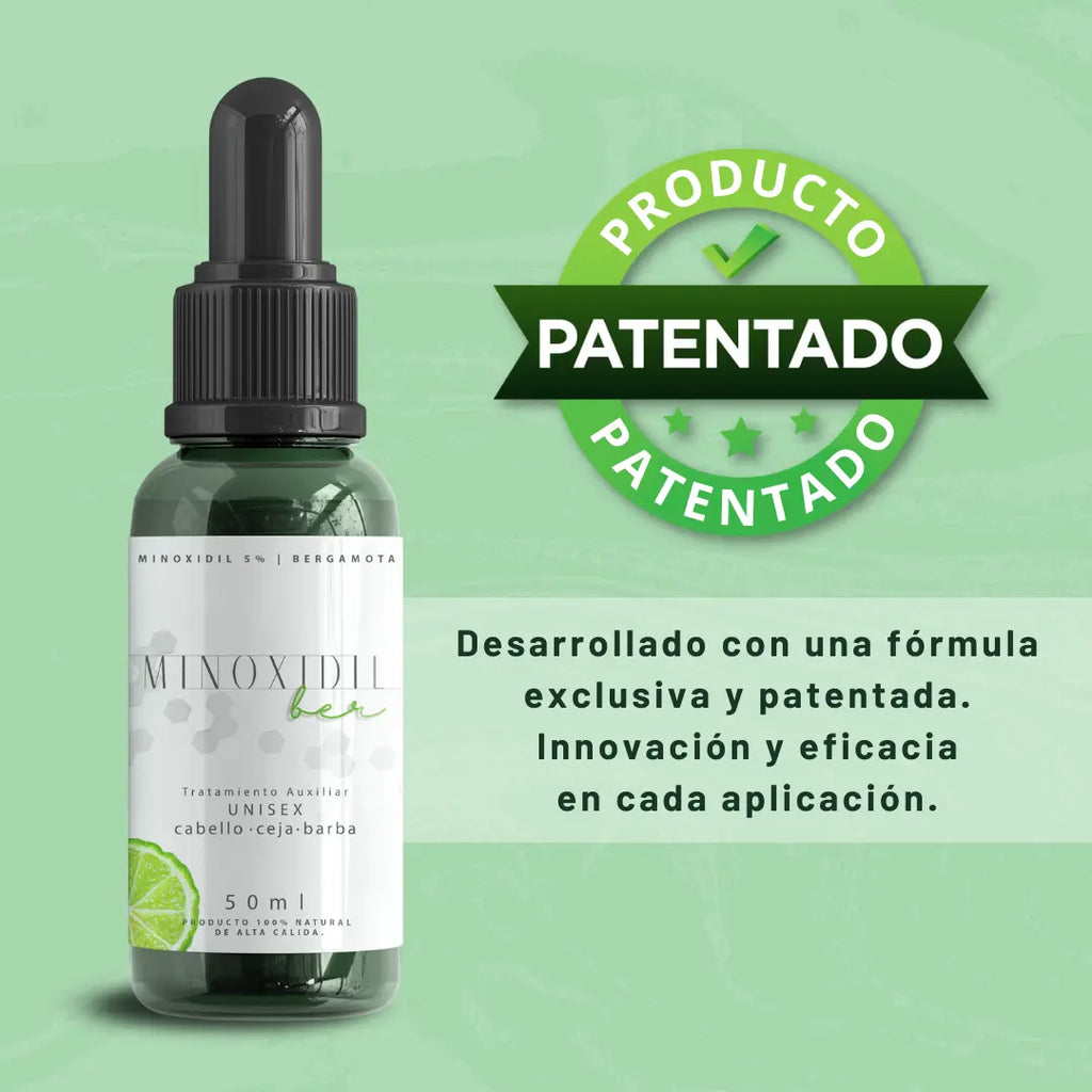 MINOXIDILBER Minoxidil 5% Bergamota 50ml Patentado