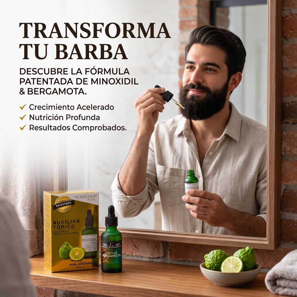Auxiliar Unisex Minoxidil 5% Y Aceite De Bergamota 50ml C/u