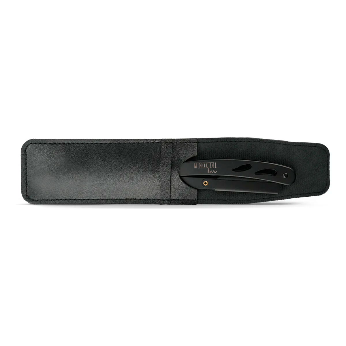 Porta Navaja Profesional Barbero Negro Con Funda + 3 Hojas.                     ¡ENVIO GRATIS! MINOXIDILBER