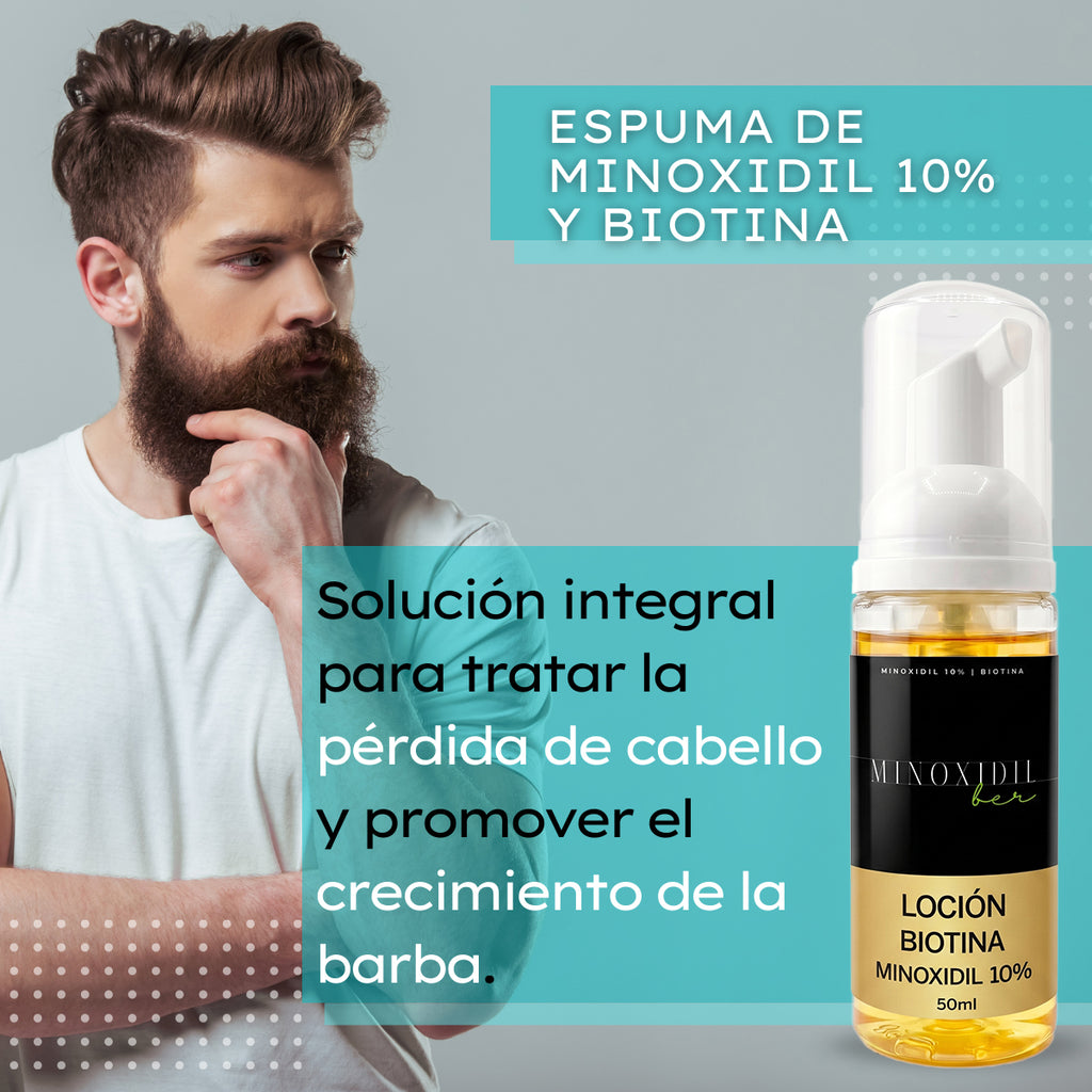Espuma Auxiliar Unisex de Biotina con minoxidil 10% – 50ml.
