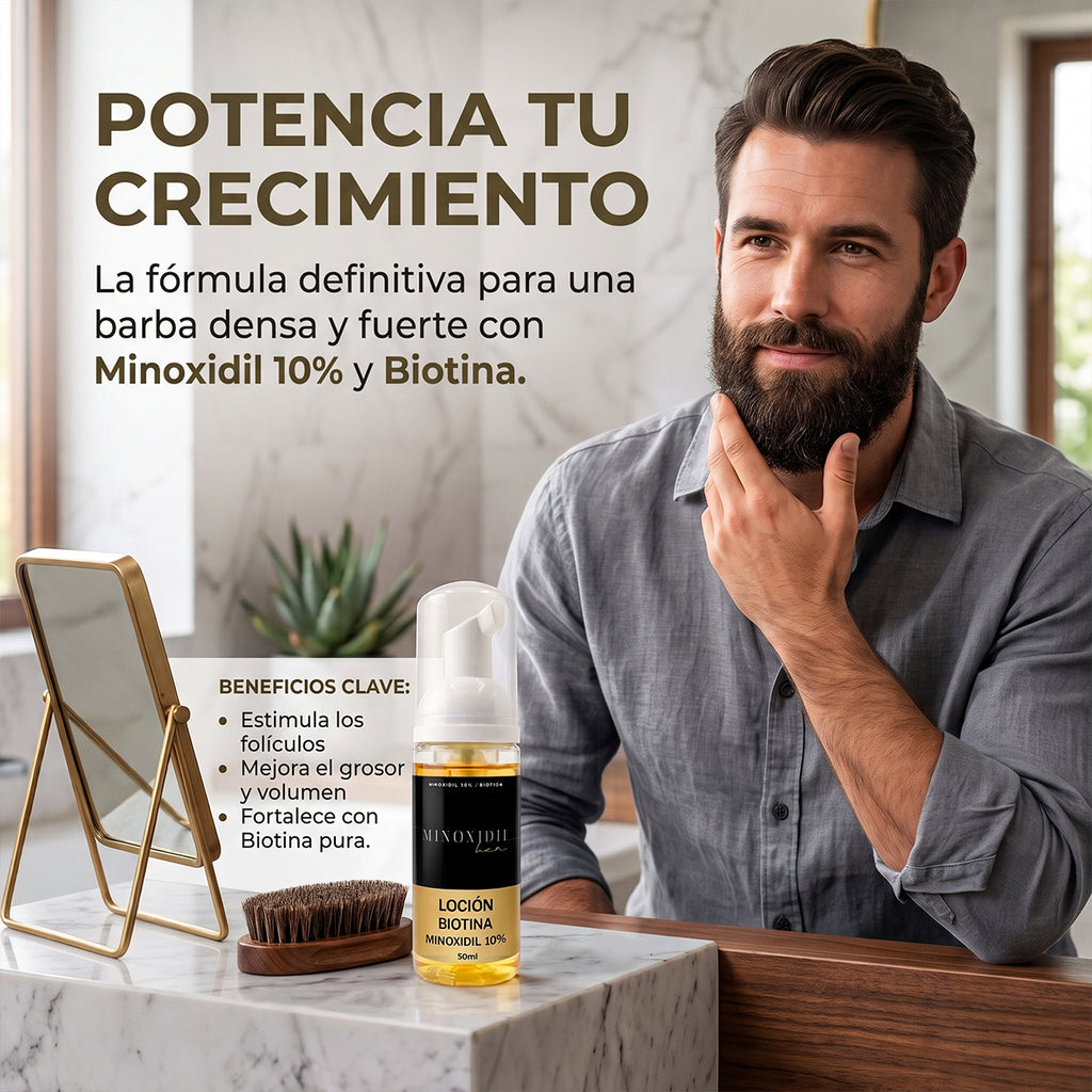 Espuma Auxiliar Unisex de Biotina con minoxidil 10% – 50ml.