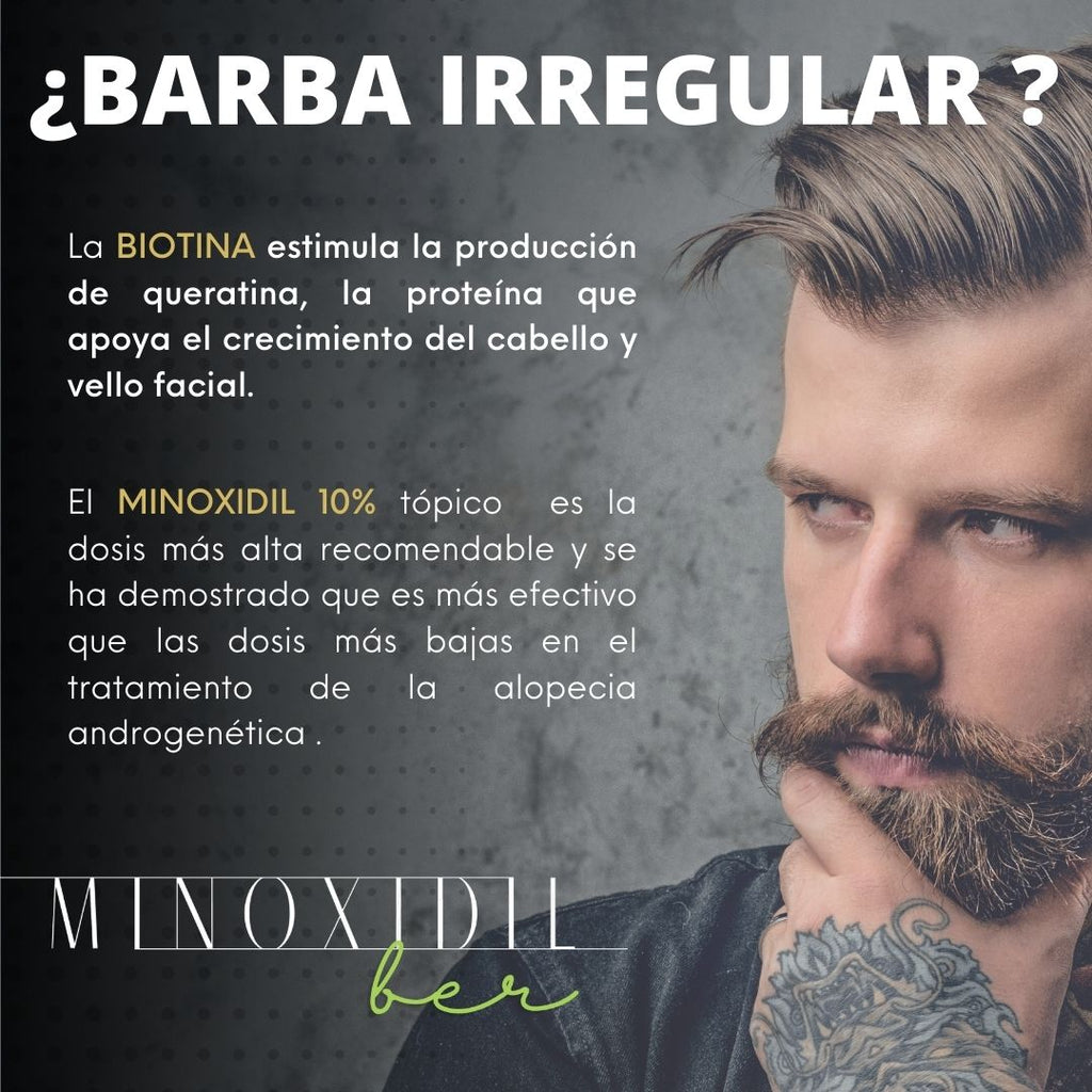 Minoxidil 10% Y Biotina 2 Lociones 100ml Total Cabello Barba MINOXIDILBER