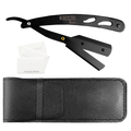 Porta Navaja Profesional Barbero Negro Con Funda + 3 Hojas.                     ¡ENVIO GRATIS! MINOXIDILBER