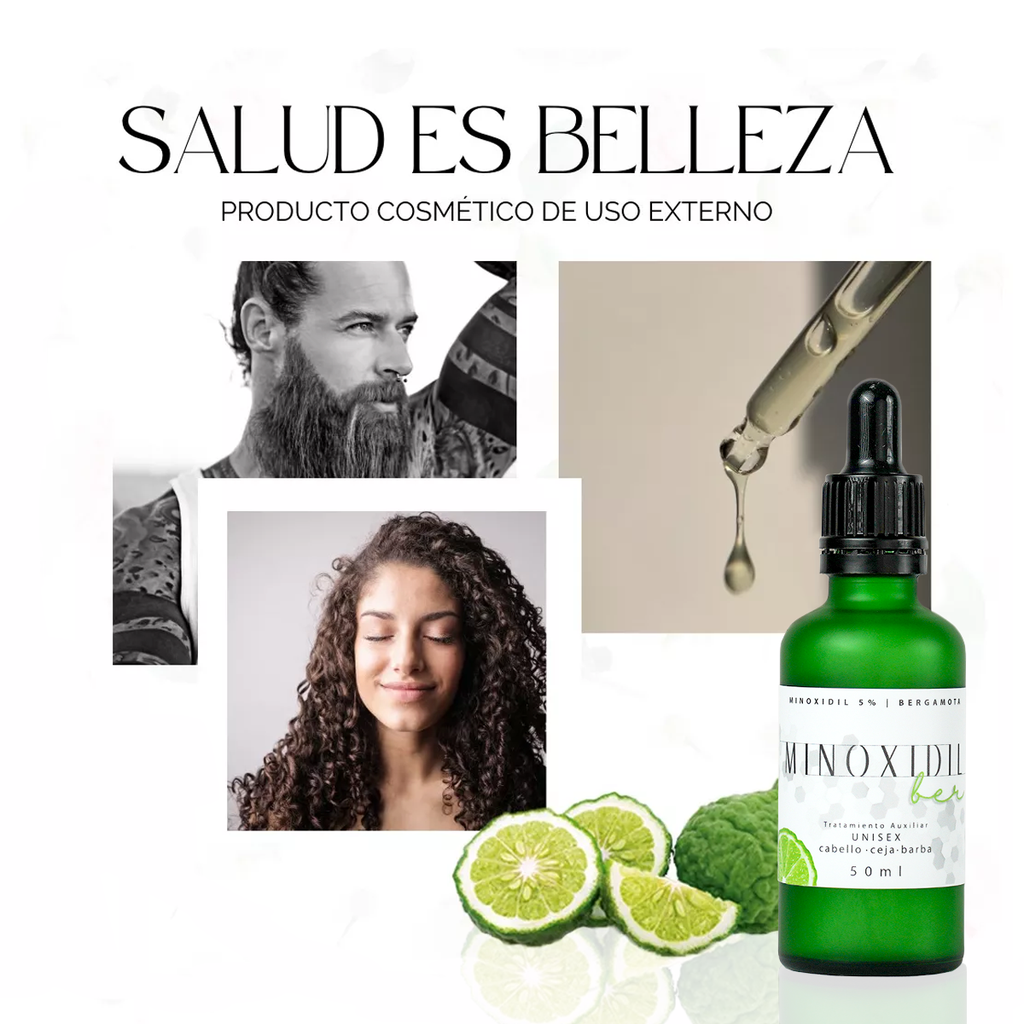 Auxiliar Unisex Minoxidil 5% Y Aceite De Bergamota 50ml C/u