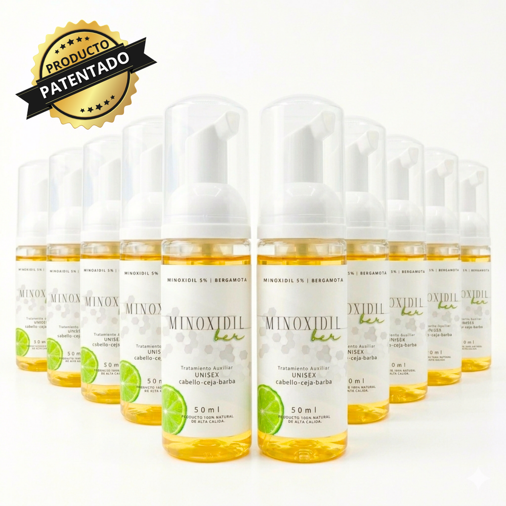 Espuma Auxiliar Unisex de Bergamota con minoxidil 5% – 50ml.
